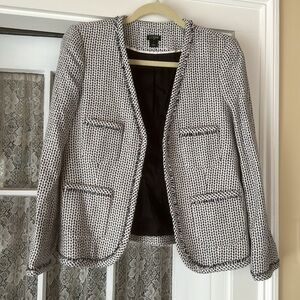 J Crew navy and white lady jacket.  Size 6